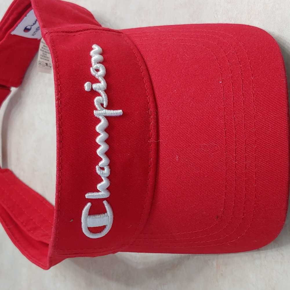 Red champion hat